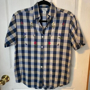 Maggie & Max 100% Cotton Button Down Shirt Women Size PS